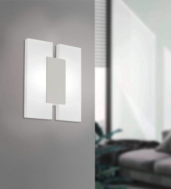 Preview: EGLO LED Wandleuchte Metrass, LED Flurlampe, warmweiß, Nickel-matt, 96043