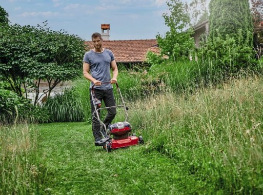 Einhell Akku-Rasenmäher GE-CM 36/48 Li M-Solo Power X-Change (36 V, 48 cm Schnittbreite, bis 1000 m², Brushless, Mulchrasenmäher, 30-75 mm Schnitthöhe, ohne Akku) ohne Akku und Ladegerät 3413054