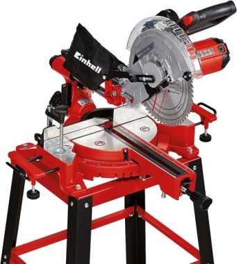 Einhell Zug-Kapp-Gehrungssäge TC-SM 2531/2 U (1900 W, 4.800 U/min, Ø254 x ø30 mm Sägeblatt, Laser, neigbarer Sägekopf, inkl. HM-Sägeblatt) TC-SM Single (Neuheit 2020) 4300805