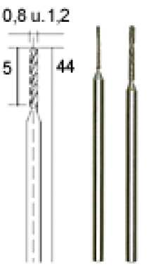 Proxxon Diamant-Spiralbohrer, 0,8 und 1,2 mm, 28255