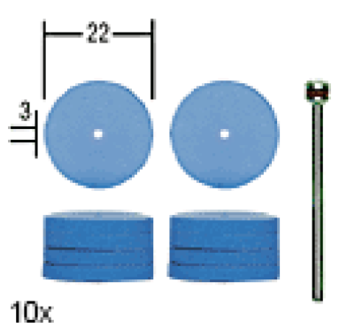 Proxxon 4 elastische Silikonpolierer, 22mm, 10 Stück, 28294