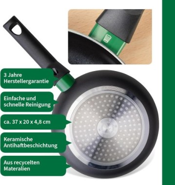 Preview: Fackelmann Chefkoch Aluminium-Pfanne Bielefeld Ø20 cm, mit Keramik-Antihaft-Beschichtung, 23363