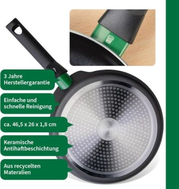 Preview: Fackelmann Chefkoch Crepe-Pfanne, Ø26 cm, Bielefeld mit Keramik-Antihaft-Beschichtung, 23367