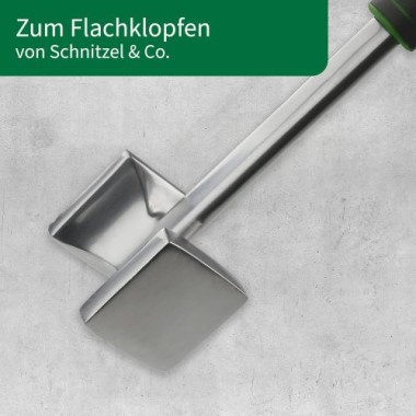 Fackelmann Chefkoch Fleischklopfer Premium – Doppelseitig: Flach zum Plattieren & Rau zum Aufrauen, 26,5 cm, 23112