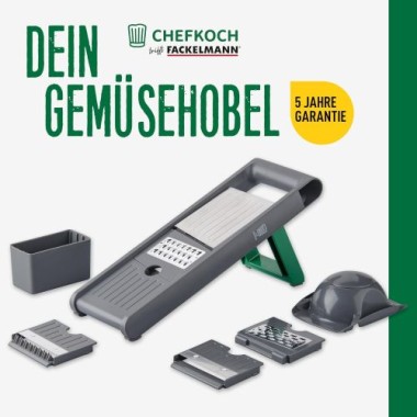 Preview: Fackelmann Chefkoch Gemüsehobel 6-teilig, Inklusive 4 Einsätze & Aufbewahrungsbehälter, 23434