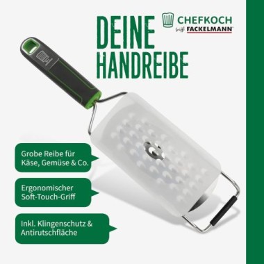 Preview: Fackelmann Chefkoch Handreibe Grob Premium, mit ergonomischem Griff, 23126