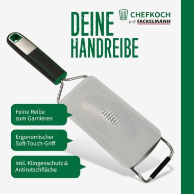 Preview: Fackelmann Chefkoch Handreibe Premium, zum feinen Reiben, mit ergonomischem Griff, 23125