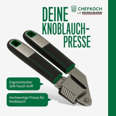 Preview: Fackelmann Chefkoch Knoblauchpresse Premium – Ideal zum Pressen von Knoblauch & Co, 19 cm, 23113