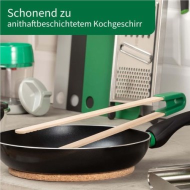 Fackelmann Chefkoch Küchenzange aus nachhaltigem Buchenholz, 40 x 8 cm, 31165