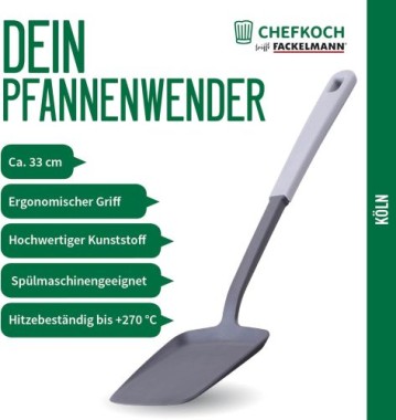 Preview: Fackelmann Chefkoch Pfannenwender Köln – Hochwertige, hitzebeständige und nachhaltige Küchenhilfe, 33cm, 23525