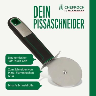 Preview: Fackelmann Chefkoch Pizzaschneider Premium – Perfekt für Pizza, Flammkuchen & Co, 18 cm, 23111