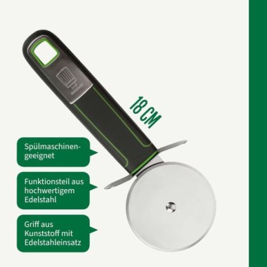 Preview: Fackelmann Chefkoch Pizzaschneider Premium – Perfekt für Pizza, Flammkuchen & Co, 18 cm, 23111