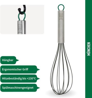 Preview: Fackelmann Chefkoch Premium Schneebesen aus Edelstahl, hitzebeständig bis 230°C, 23327