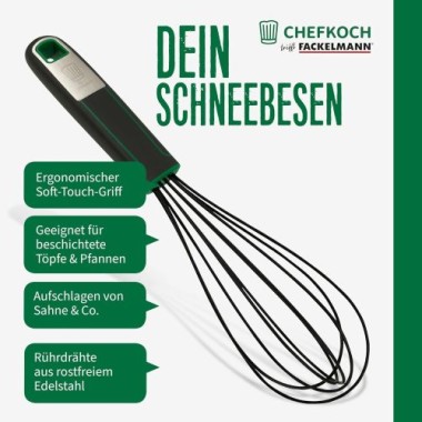 Preview: Fackelmann Chefkoch Schneebesen mit ergonomischem Soft-Touch-Griff, 23108