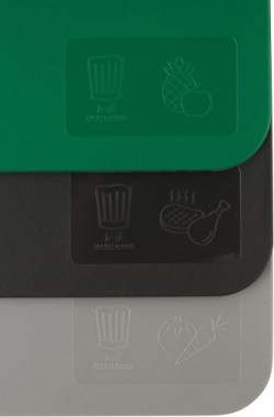 Preview: Fackelmann Chefkoch Schneidematten-Set in Grün/Grau/Hellgrau, 39100