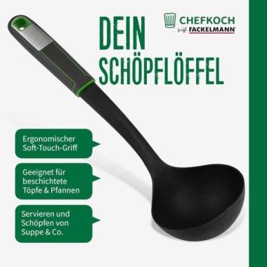 Preview: Fackelmann Chefkoch Schöpflöffel - ideal zum Servieren und Schöpfen von Suppen & Co., 23103