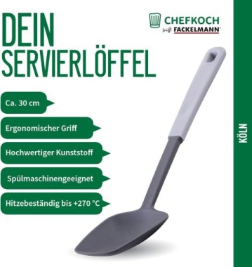 Preview: Fackelmann Chefkoch Servierlöffel Köln – Hochwertig, Langlebig, Hitzebeständig bis 270°C, 23523