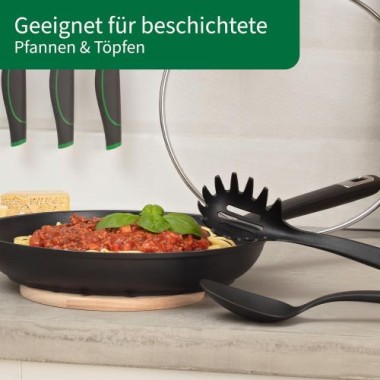 Fackelmann Chefkoch Spaghetti-Zange Premium, Hitzebeständig bis 270°C, Soft-Touch-Griff, 23105