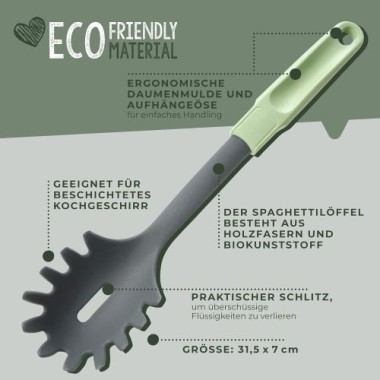 Fackelmann Spaghettilöffel Ecolution, 31,5 cm, 33064