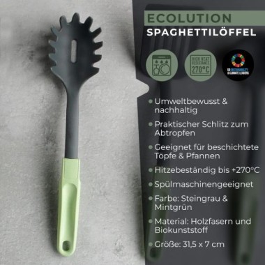Fackelmann Spaghettilöffel Ecolution, 31,5 cm, 33064