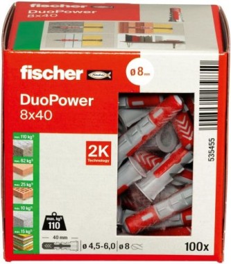 fischer DuoPower 8 x 40 LD, 100 Stück, 535455