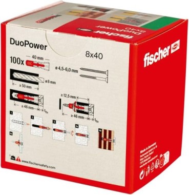 fischer DuoPower 8 x 40 LD, 100 Stück, 535455