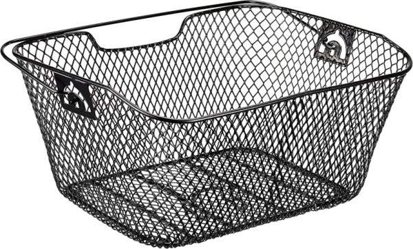 FISCHER Fahrradkorb für Gepäckträger, engmaschig, schwarz, 61063