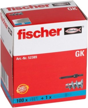 fischer Gipskartondübel GK, 100 Stück. 52389