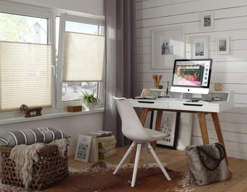 Preview: GARDINIA EASYFIX Plissee mit 2 Bedienschienen, 60 x 130 cm, Elfenbein, 31263