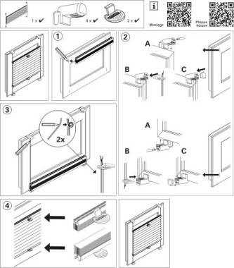 Gardinia EASYFIX Plissee mit 2 Bedienschienen, 70 x 130 cm, Weiß, 31258
