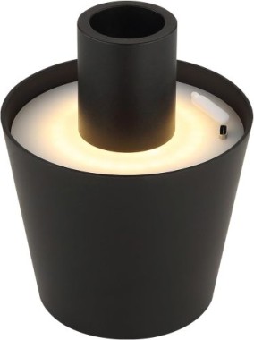 GLOBO Akku LED Tischleuchte VANNIE, Flaschenleuchte, H 13 cm, dimmbar, schwarz, 58438GS