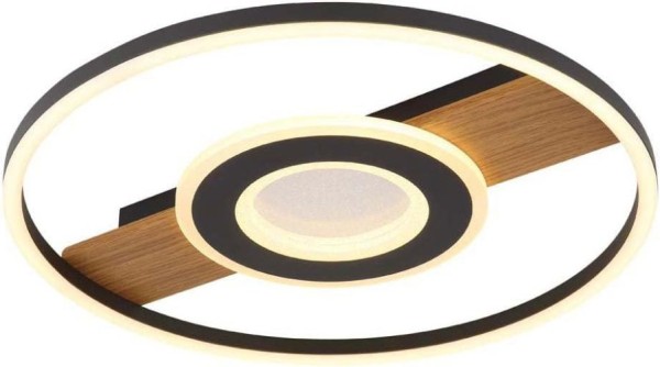 Globo Deckenlampe Deckenleuchte Wohnzimmerlampe Holzoptik Kristalle LED D 40,5 cm 67323-24