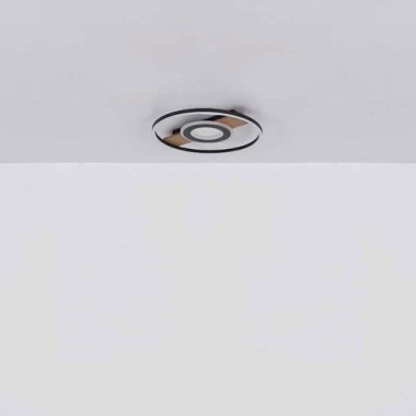 Globo Deckenlampe Deckenleuchte Wohnzimmerlampe Holzoptik Kristalle LED D 40,5 cm 67323-24