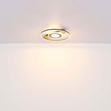 Globo Deckenlampe Deckenleuchte Wohnzimmerlampe Holzoptik Kristalle LED D 40,5 cm 67323-24