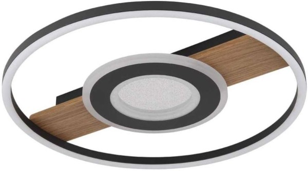 Globo Deckenlampe Deckenleuchte Wohnzimmerlampe Holzoptik Kristalle LED D 40,5 cm 67323-24