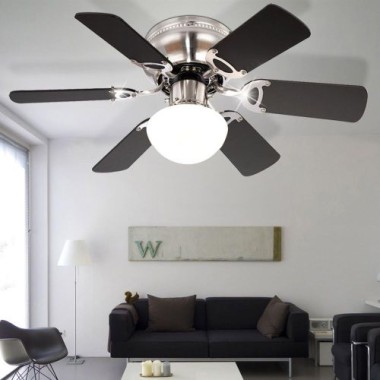 GLOBO Deckenventilator, 3 Geschwindigkeitsstufen, Flügel wendbar, exkl. E27, DxH 76 x 28 cm, 0307