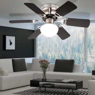 GLOBO Deckenventilator, 3 Geschwindigkeitsstufen, Flügel wendbar, exkl. E27, DxH 76 x 28 cm, 0307