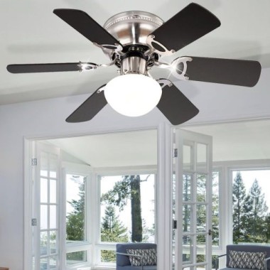 GLOBO Deckenventilator, 3 Geschwindigkeitsstufen, Flügel wendbar, exkl. E27, DxH 76 x 28 cm, 0307