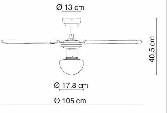 GLOBO Deckenventilator Chrom , E27, 3 Stufen, silberfarben/Weiß, 0330