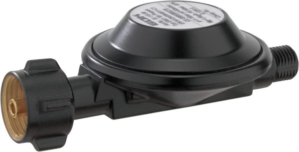 GOK Niederdruckregler für Gasgrill schwarz KLF x 1/4 50 mbar Basic 91 115 10