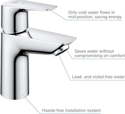 Preview: GROHE StartEdge - Einhand-Waschtischarmatur, 1/2, S Size, chrom, 23900001