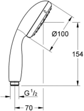 GROHE Vitalio Go 100 Handbrause, 1 Strahlart, chrom, 26189000