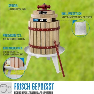 Preview: Güde Obstpresse OP 12, Saftpresse und Beerenpresse, mechanische Presse, 12 Liter, 30003
