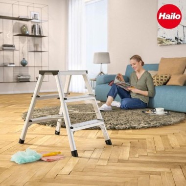 Hailo D60 StandardLine Trittleiter, 2 x 3 Stufen, 4443-701