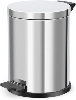 Hailo Solid M Mülleimer, 12 Liter, Treteimer, Edelstahl, 0514-029