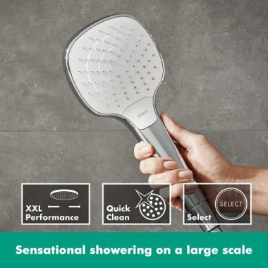 hansgrohe Duschkopf Croma Select E (Regendusche, 3 Strahlarten) weiß/chrom (Vario) 531029