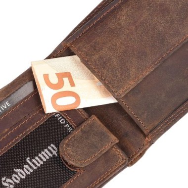 Hodalump Xare Scheintasche mit RFID echt Leder braun, 1173-H