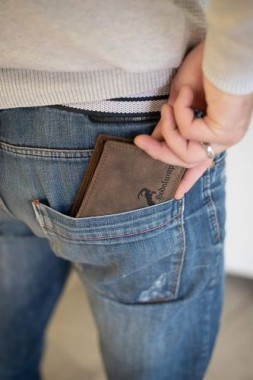 Hodalump Xare Scheintasche mit RFID echt Leder braun, 1173-H
