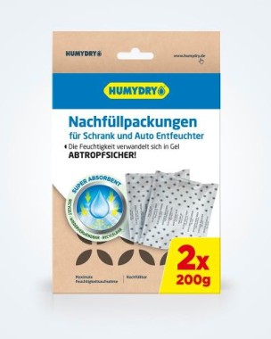 Humydry 2 Nachfüllpackungen für Eco-box Schrank und Auto Entfeuchter, 250g, 19202C12
