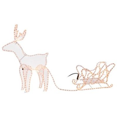 Weihnachts Rentier mit Schlitten, weiß, XX8115610